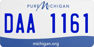 MI license plate DAA1161