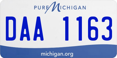 MI license plate DAA1163