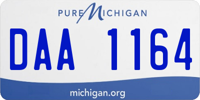 MI license plate DAA1164