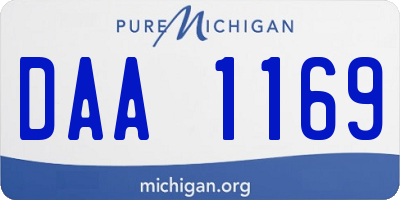 MI license plate DAA1169