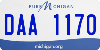 MI license plate DAA1170