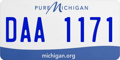 MI license plate DAA1171