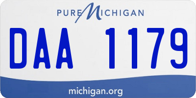 MI license plate DAA1179