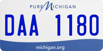 MI license plate DAA1180