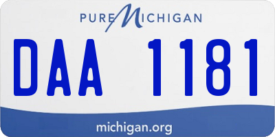 MI license plate DAA1181