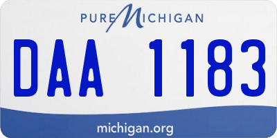 MI license plate DAA1183