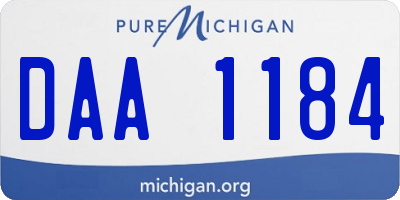 MI license plate DAA1184