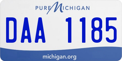 MI license plate DAA1185