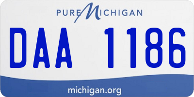 MI license plate DAA1186