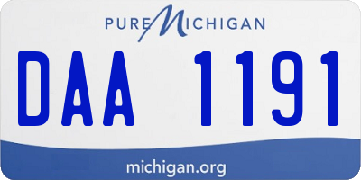 MI license plate DAA1191