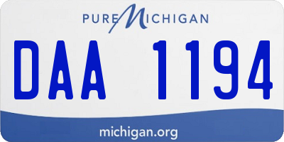 MI license plate DAA1194