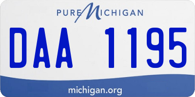 MI license plate DAA1195