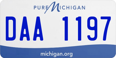 MI license plate DAA1197