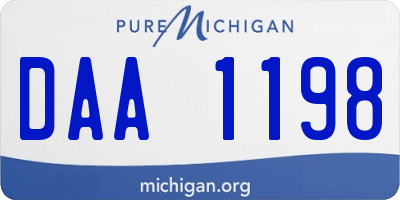 MI license plate DAA1198