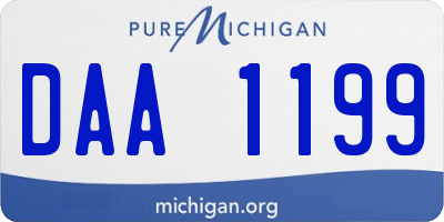 MI license plate DAA1199