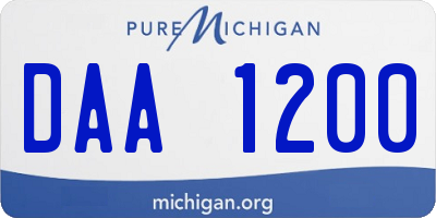 MI license plate DAA1200