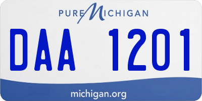 MI license plate DAA1201