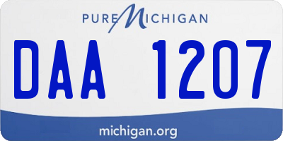 MI license plate DAA1207