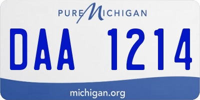 MI license plate DAA1214