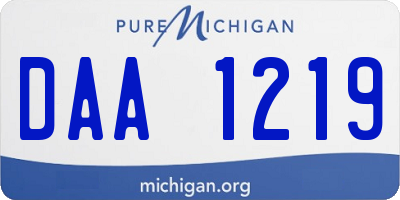 MI license plate DAA1219