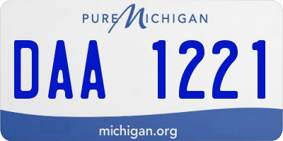 MI license plate DAA1221