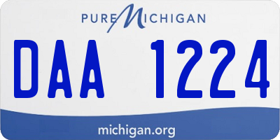 MI license plate DAA1224