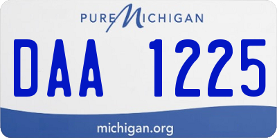 MI license plate DAA1225