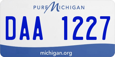 MI license plate DAA1227