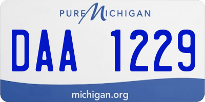 MI license plate DAA1229