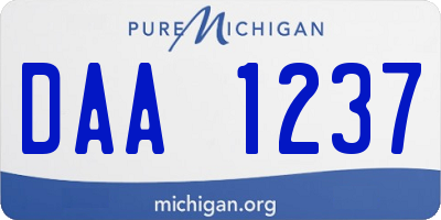 MI license plate DAA1237