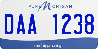 MI license plate DAA1238