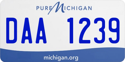 MI license plate DAA1239