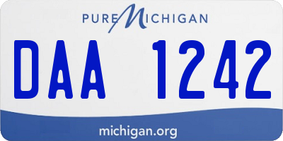 MI license plate DAA1242