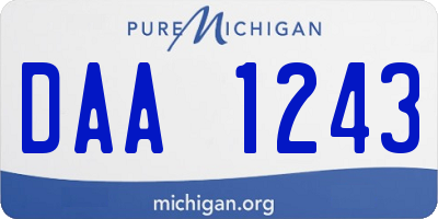 MI license plate DAA1243