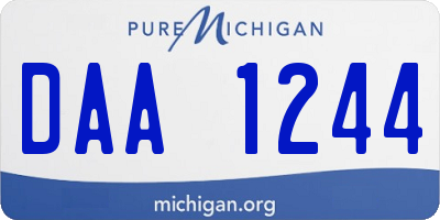 MI license plate DAA1244