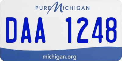 MI license plate DAA1248