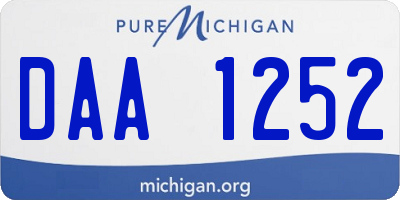 MI license plate DAA1252