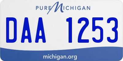 MI license plate DAA1253