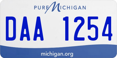 MI license plate DAA1254