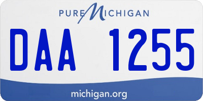 MI license plate DAA1255