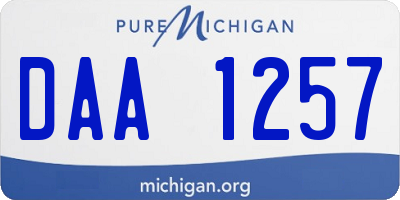 MI license plate DAA1257