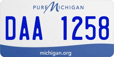 MI license plate DAA1258