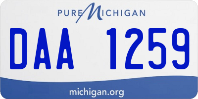 MI license plate DAA1259