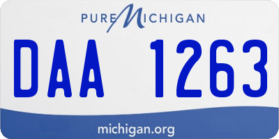 MI license plate DAA1263