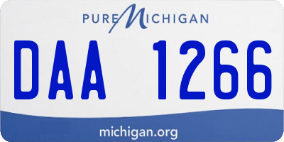 MI license plate DAA1266