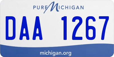 MI license plate DAA1267