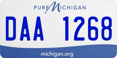 MI license plate DAA1268
