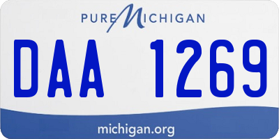 MI license plate DAA1269