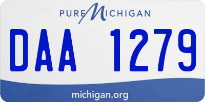 MI license plate DAA1279
