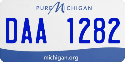 MI license plate DAA1282